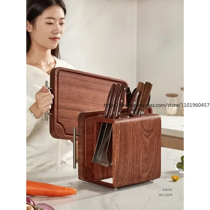 Solid Wood Knife Rack Multi - functional Kitchen Antibacterial Mildew - proof Household Storage - View 5 | SAMAG