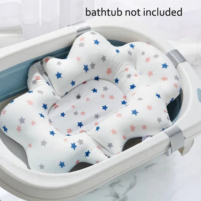 Infant Daily Bath Accessory Non Slip Bathtub Mat Soft Animal Pillow Safety Support Cushion For Newborn Shower And Body Washing