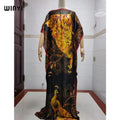 2022 beach cover ups for women Print Bohemia Hijab Loose Elegant Muslim Abaya dress new Broder Riche Sexy Lady Party maxi beach