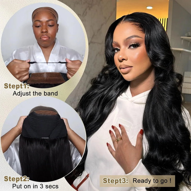 Lace Front Wigs Human Hair Glueless Wigs Human Hair 7x6 Glueless Wigs Human Hair Pre Plucked Pre Cut 220% Density Black Body Wave Human Hair Wig for Women