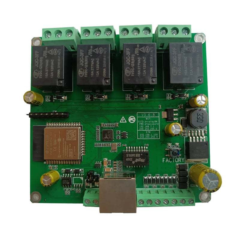 DTWONDER Smart WiFi Switch ESP32 Ethernet Relay Board Domoticz Home Assistant OpenHAB RS485 TCP UDP 4 Channel Timer IP Watchdog