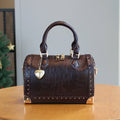 2025 New Fashion High-End Ladies' Handbags, Large-Capacity Boston Pillow Bags, Retro Rivets, Box Bags, Personalized Street Shoot