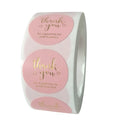 Round Pink Business Label Stickers Paper Cute Thank You | SAMAG