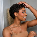 Afro Short Pixie Cut Wigs Human Hair Short Kinky Curly Wigs for Women Bazilian Remy Hair Machine Made Cap Daily Party Cosplay