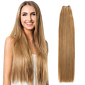 Real Beauty Platinum Blond Brazilian Straight Hair Weave Bundles 14"-28" Hight Ratio Remy Hair Extensions Brown #4 Blond P6/613#