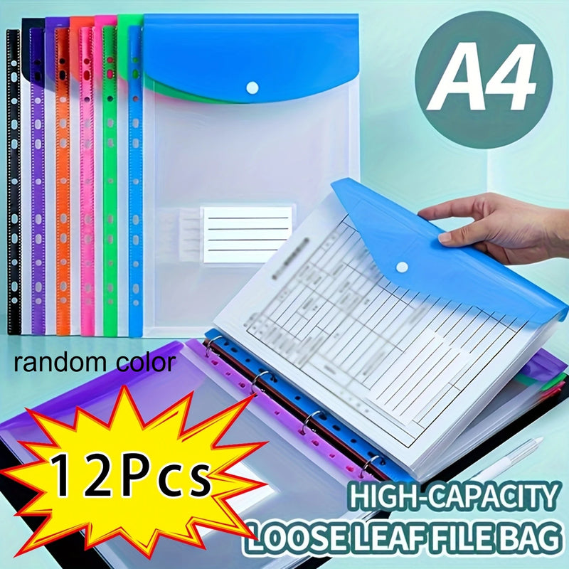 12 Pack A4 Expanding File Folders 11 Ring Binder Pockets Heavy Duty PP Plastic uses for school office document organizer