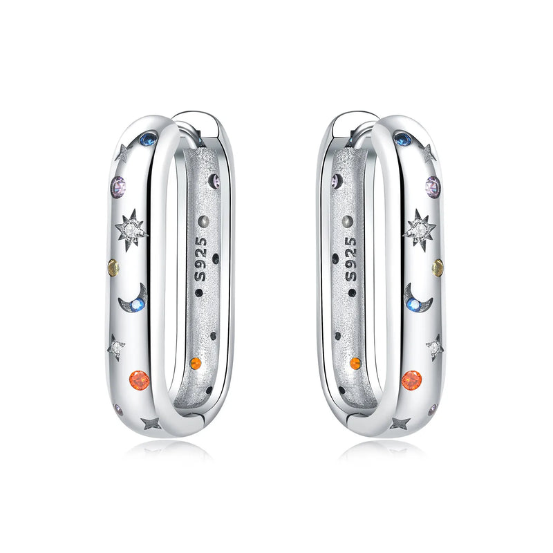 925 Sterling Silver Simple Gold U - shaped Earrings Jewelry Versatile Hoop For Women Fine Birthday Party - Visuel 15 | SAMAG