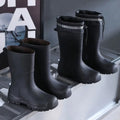 Stylish Men's Tall Rain Shoes New Cinch-Top Waterproof Non-Slip Mid-Calf Boots for Work Fishing Kitchen Use