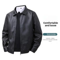 2026 New Spring-Autumn Leather Jacket for Men Slim Fit Collared Casual Coat Men's Shirt  US/European size.