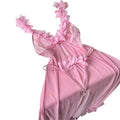 Sexy Women Nightgowns Floral Sleepwear Slip Night Dress Deep-V Lace Mesh See-through Lingerie