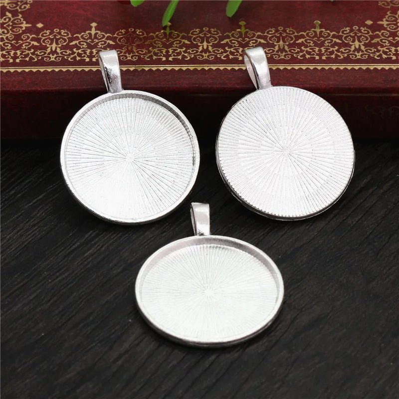 New Fashion 10pcs 25mm Inner Size Multi Colors Plated Classic Simple Style Cabochon Base Setting Charms Pendant