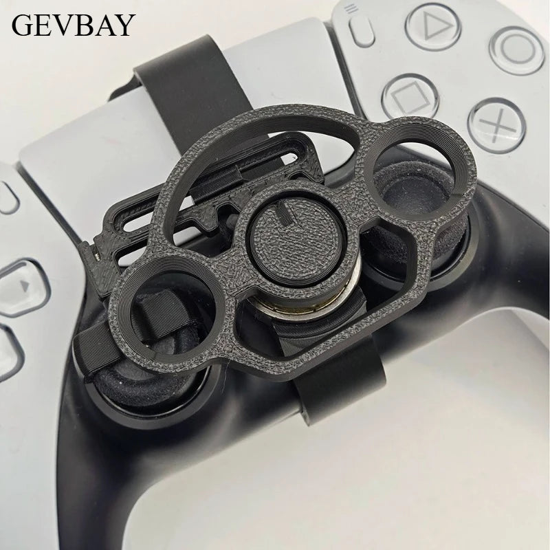 Mini 3D Printed Steering Wheel for PS5 Controller, Racing Game Auxiliary Simulator Wheel Gamepad Accessory