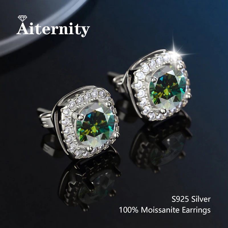 D VVS1 Moissanite Stud Earrings For Women Pass Diamond Tester Pen S925 Platinum Plating Moissanita With 2 Certificates