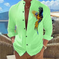 Men's Floral Print Long Sleeved Shirt Fashionable Casual | SAMAG