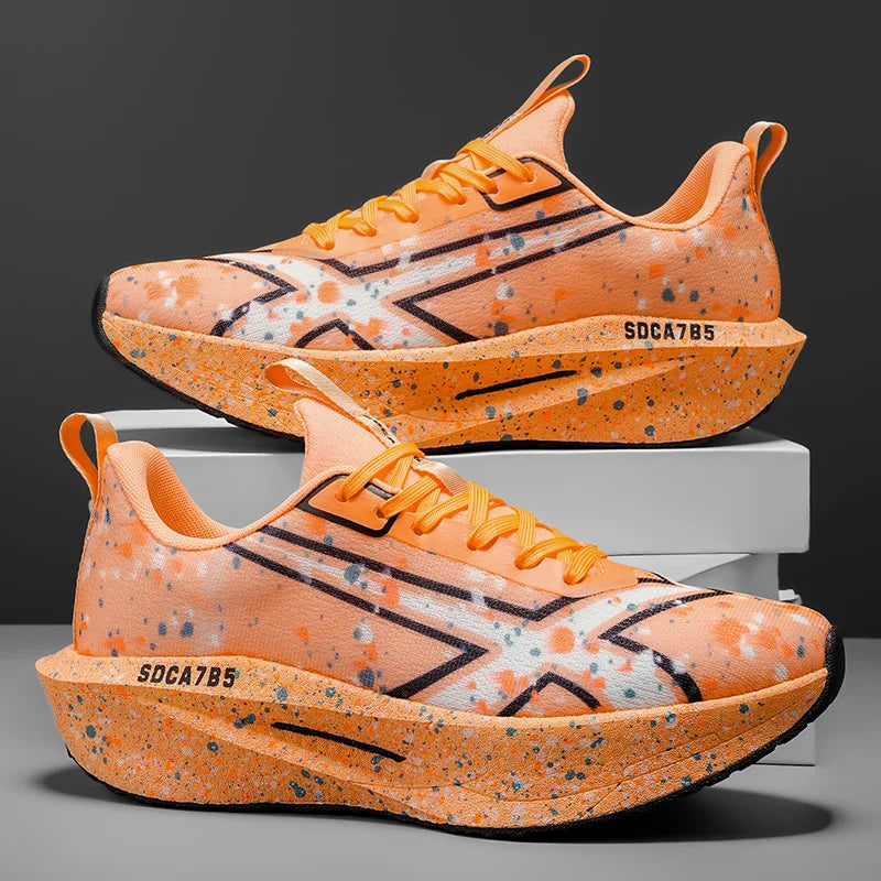 Men's Breathable Road Running Shoes - Shock-Absorbing and Wear-Resistant Soles, Eva Cushioning Pads, Lightweight Low-Top Sneakers with Striped Design, Suitable for Gym, Jogging and Everyday Wear, Stylish Sporty Style, with Ev