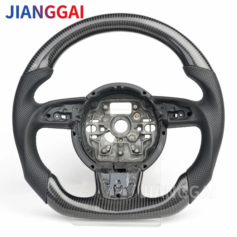 Carbon Fiber LED Car Steering Wheel Kit Suitable For Audi A3 A6 A7 S6 2012 2013 2014 2015 2016 Models Perforated Leather