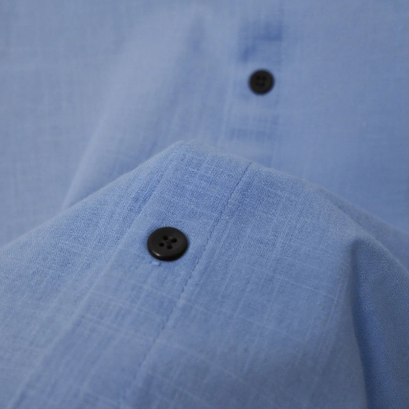 Men's Cotton100 Shirt & Shorts Set Sleeve Light Blue | SAMAG