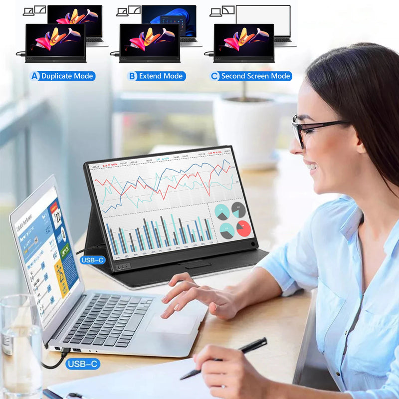 ZEUSLAP 15.6inch 1920*1080P 60Hz IPS Panel Portable Monitor for Phone, NS, Laptop, PC Second Screen, Office Extend Monitor