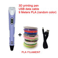 Electronic 3D Printing Pen with 9M PLA Consumables High-Temperature 3D Graffiti Tool Intelligent Toy Christmas Birthday Gift