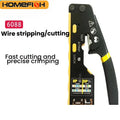 6088 Through-Hole Wire Crimper 8P6P Dual-Use Pliers for RJ45 Punch-Down RJ45 Crystal Head