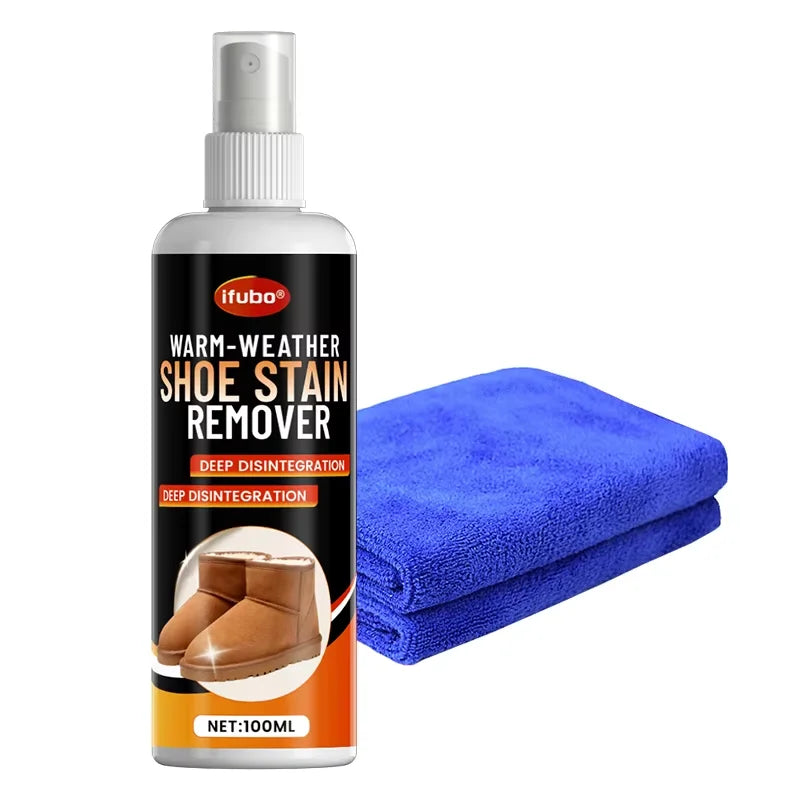 IFUBO 100ml Woolen Snow Boot Cleaner Spray, Stain Remover for White Sneakers and Suede Shoes, No Water Washing Required