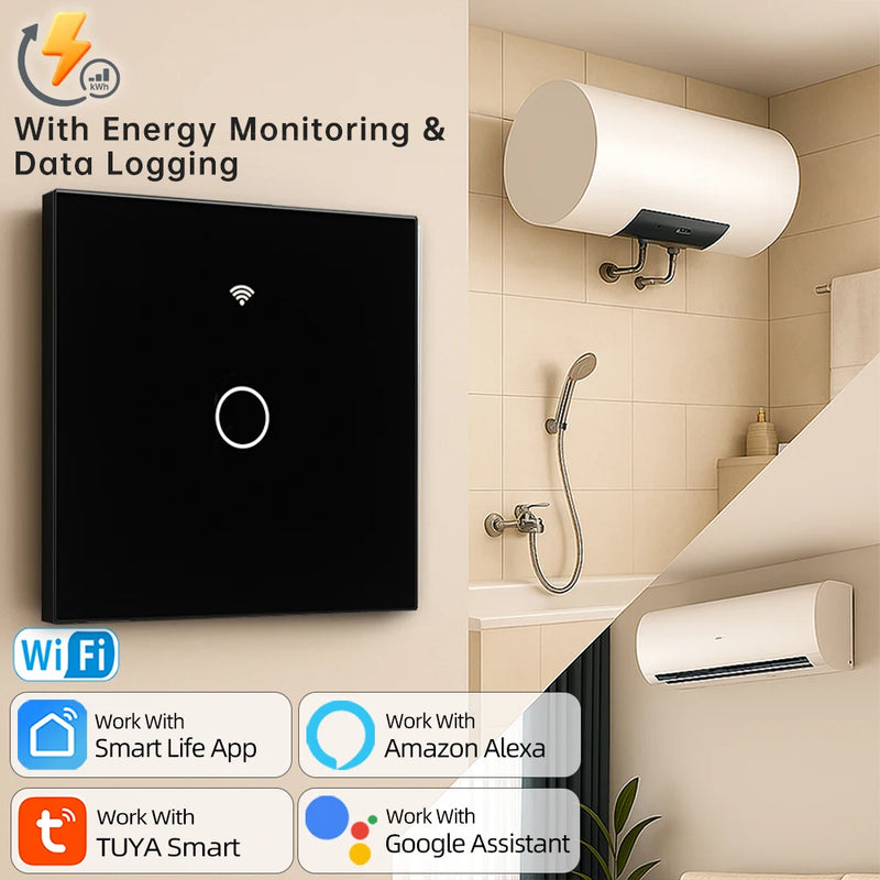 Smart WiFi Boiler Switch 20A/40A for Water Heater & Air Conditioner - Tuya Smart Life App, Works with Alexa & Google Home