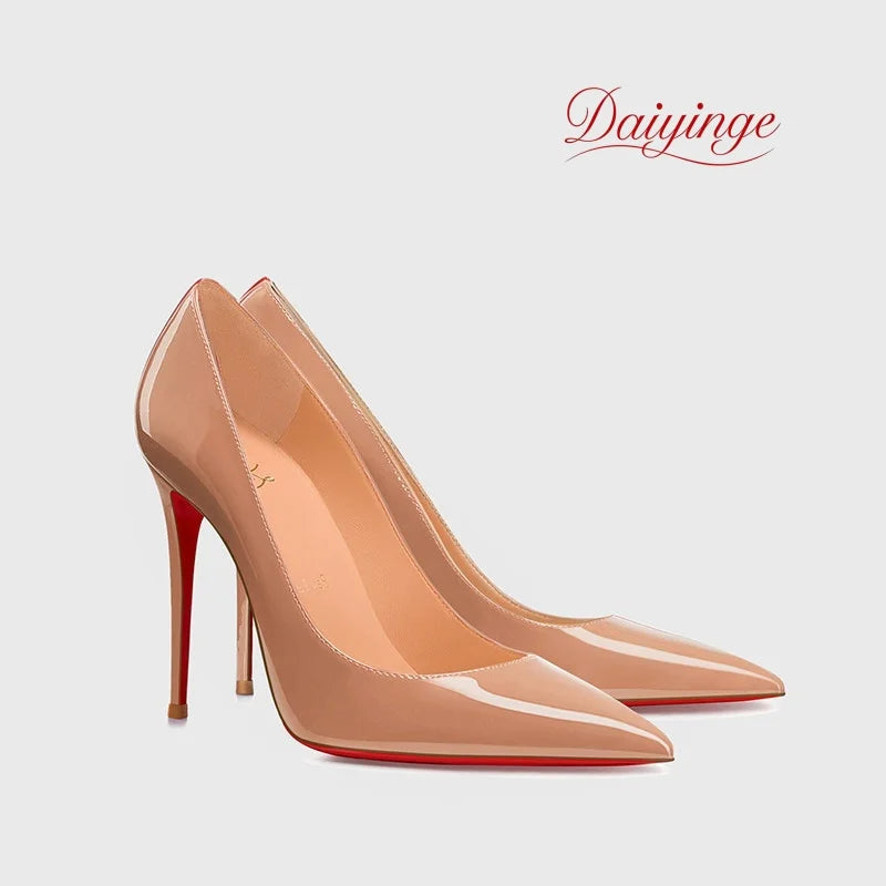 Heels For Ladies 2026 New Luxury Designer High Quality Red Bottoms High Heels Pointed Toe Stiletto Pumps 12 cm Sexy Dress Shoes