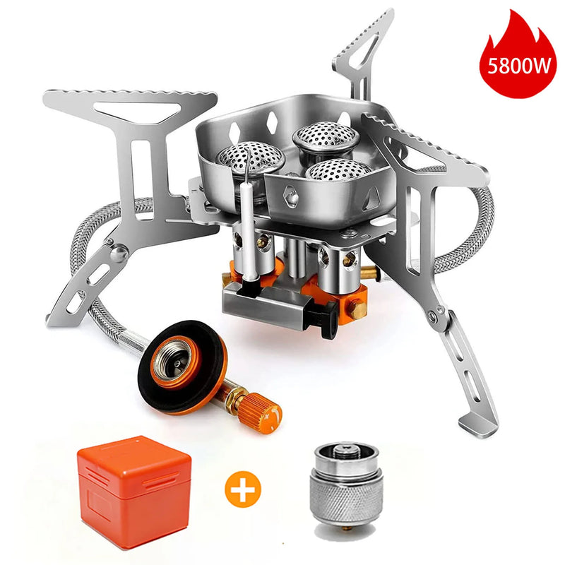 3500/5800W Big Power Gas Stove Camping BBQ Picnic Burner Portable Outdoor Windproof Fishing Hiking Heating Stove Wholesale