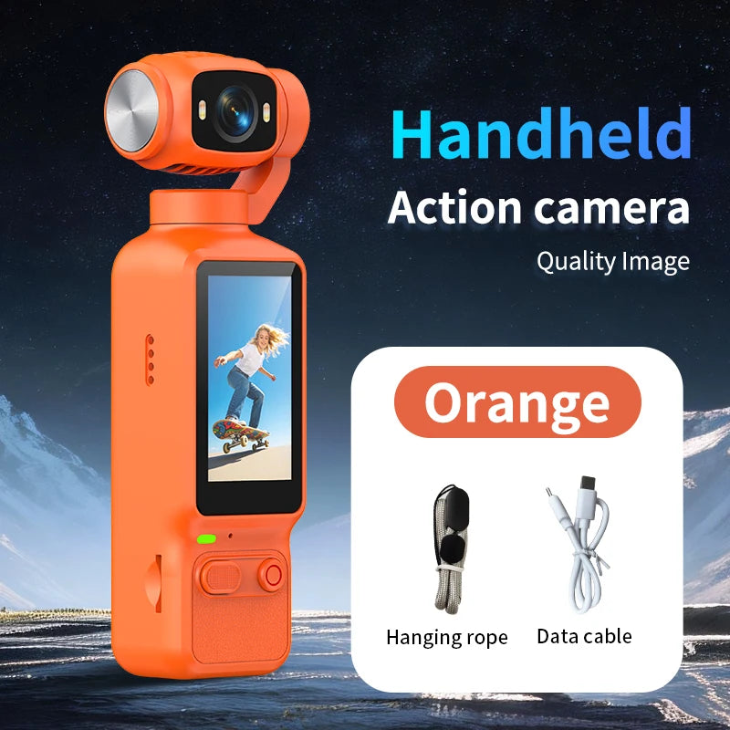 Portable HD 4K Action Camera Manual 90 180 Degree Rotation For YouTube Vlog Video Recording Record Life Handheld Action Camera