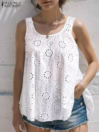 Fashion Summer Lace Crochet Blouse ZANZEA Women Bohemain | SAMAG