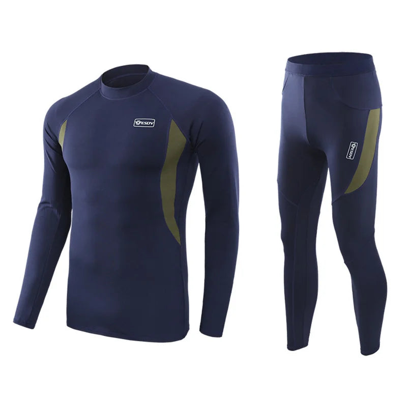 Winter Top Quality New Thermal Underwear Men Underwear Sets Compression Fleece Sweat Quick Drying Thermo Underwear Man Clothing