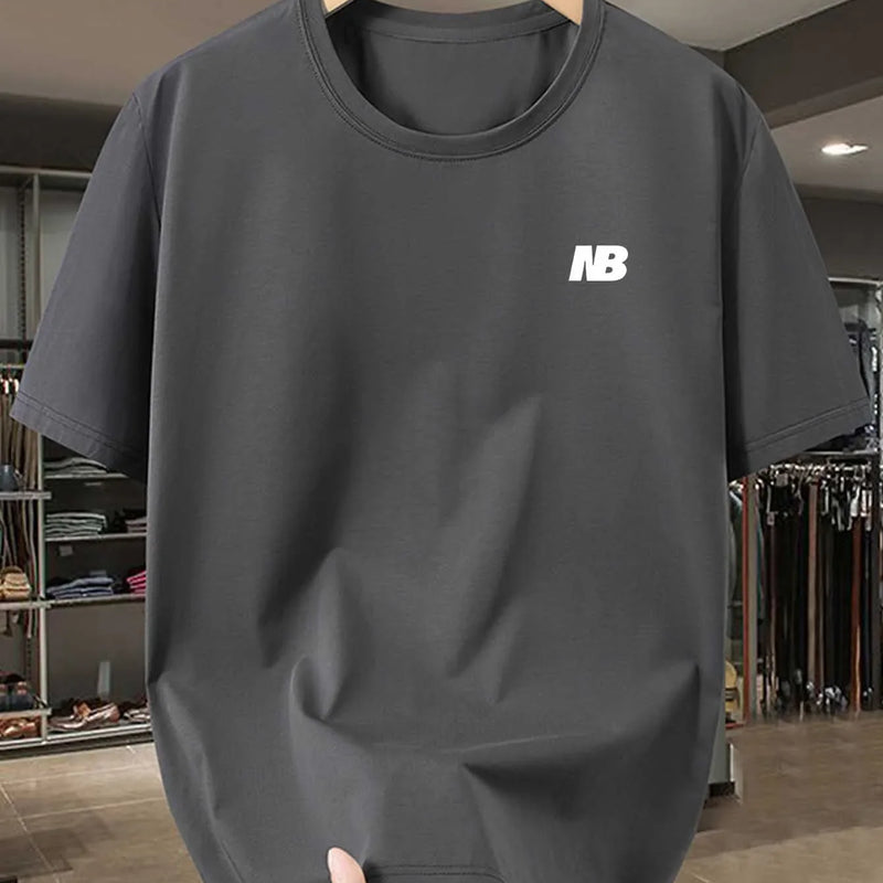Men's T-Shirts - Breathable Moisture-Wicking Short Sleeve Round Neck Casual & Athletic Tees, All-Season Comfort Fit for Gym