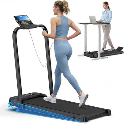 Compact 3.0HP Treadmill with Incline, Handle, and LED | SAMAG