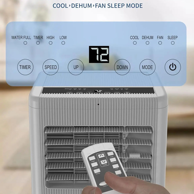 8,000 BTU Portable Stand Air Conditioner Cool/Dry/Fan Modes Fast Cooling Up to 350 Sq. Ft Drainage-free Cooling Quiet Sleep Mode