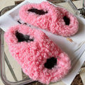 Real Wool Fur House Slippers Solid Color Cross Strap Fluffy Fur Slides Funny Comfortable Fuzzy Slippers Women's Shoes Trend 2026