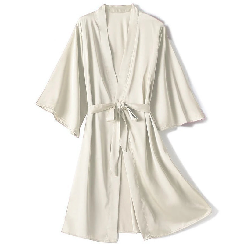 Kimono Bathrobe Gown Female Robe Set Satin Sleepwear | SAMAG