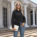 1pcs Woman Spring Autumn Solid color Shirts Lady Casual Long Sleeve Turn-down Collar Loose Shirt Female Fashion Temperament Tops