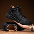 Outdoor Hiking Shoes for Men Autumn Winter Men Ankle Boots Hand Stitched Optional Plush Non-slip High Top Casual Shoes Sports