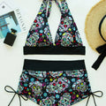 Square Neck Modest Bikini Set With Skull Print | SAMAG
