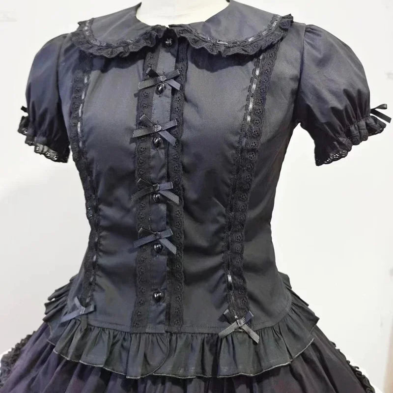 Summer Japanese Lolita Sweet Girls Short - sleeved Tops - View 9 | SAMAG