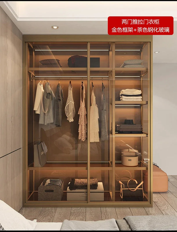 Living Room Bedroom Closet Storage Clothes Cupboard System Wardrobe Display Modern Minimalist Guarda Roupa Trendy Furniture