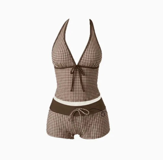 Women Bikinis Set Vintage Striped Floral Tankini Swimsuit | SAMAG