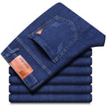 Summer Thin Men's Elastic Cotton Jeans Fashion Blue | SAMAG