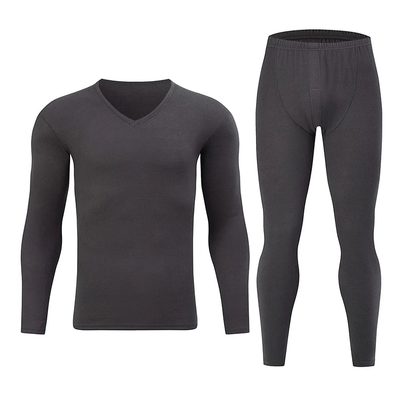 2-piece Men's Autumn/Winter V-neck Fashionable Casual Warm Suit Comfortable Sports And Fitness Long Sleeved Top Versatile Pants
