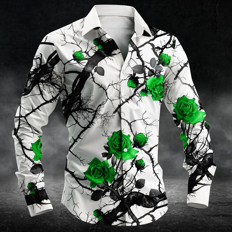 Fashion plum blossom pattern 3d Print Men Long Sleeve | SAMAG