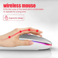 Wireless Mouse RGB Rechargeable Bluetooth Mice Wireless Computer Mause LED Backlit Ergonomic Gaming Mouse for Laptop PC 3600DPI