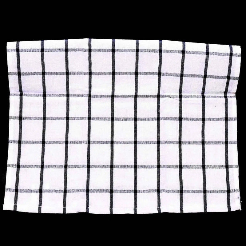 AFOURT-6Piece High Quality Blue White Plaid Striped Tea Towel Kitchen Towel Napkin Table Cloth 100% Cotton Woven Fabric