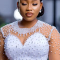 Customized African O Neck Shinny Pearls Beads Mermaid - View 5 | SAMAG