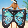 Women Sexy Beach Skirt Butterfly Print Wrap Cover Up Elegant Seaside Vacation Outfit Lightweight Summer Beachwear Fashion Soft