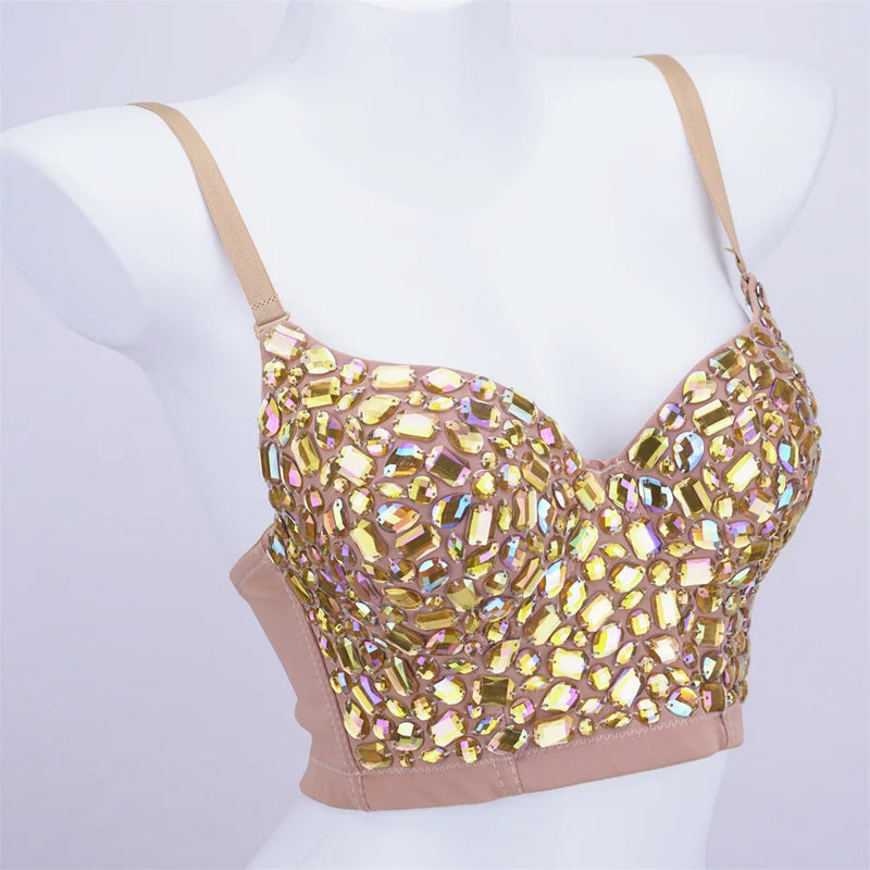 Fantasy Color Acrylic Steel Ring Bustier Top Female Nightclub Hot Girl Fishbone Body Shaping Outside Corset